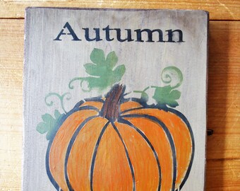 Autumn Greetings, Fall Sign, Primitive Sign, Country Sign, Fall Decor, Wood Sign, Pumpkins, Thanksgiving Sign, Home Decor, Wall Decor