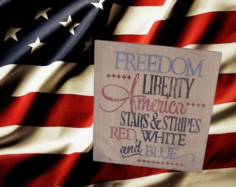 God Bless America | Patriotic Decor | 4th of July Decor | Vintage