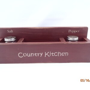 Napkin Holder, Salt and Pepper, Kitchen Organizer, Primitive, Country Kitchen Decor, Wood Organizer, Rustic, Home Decor, Wood Box
