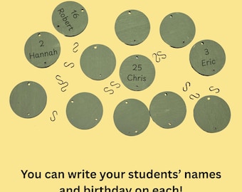 EXTRA Circles for Classroom Birthday Sign: Personalizable Wood Circles