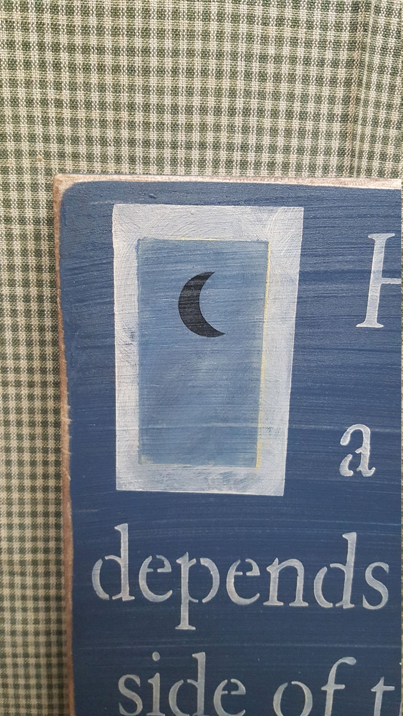 Moon Primitive Sign Bathroom Door Funny Sign Bathroom Sign Outhouse Country Sign How long a minute is Wood Sign Toilet Rustic Sign