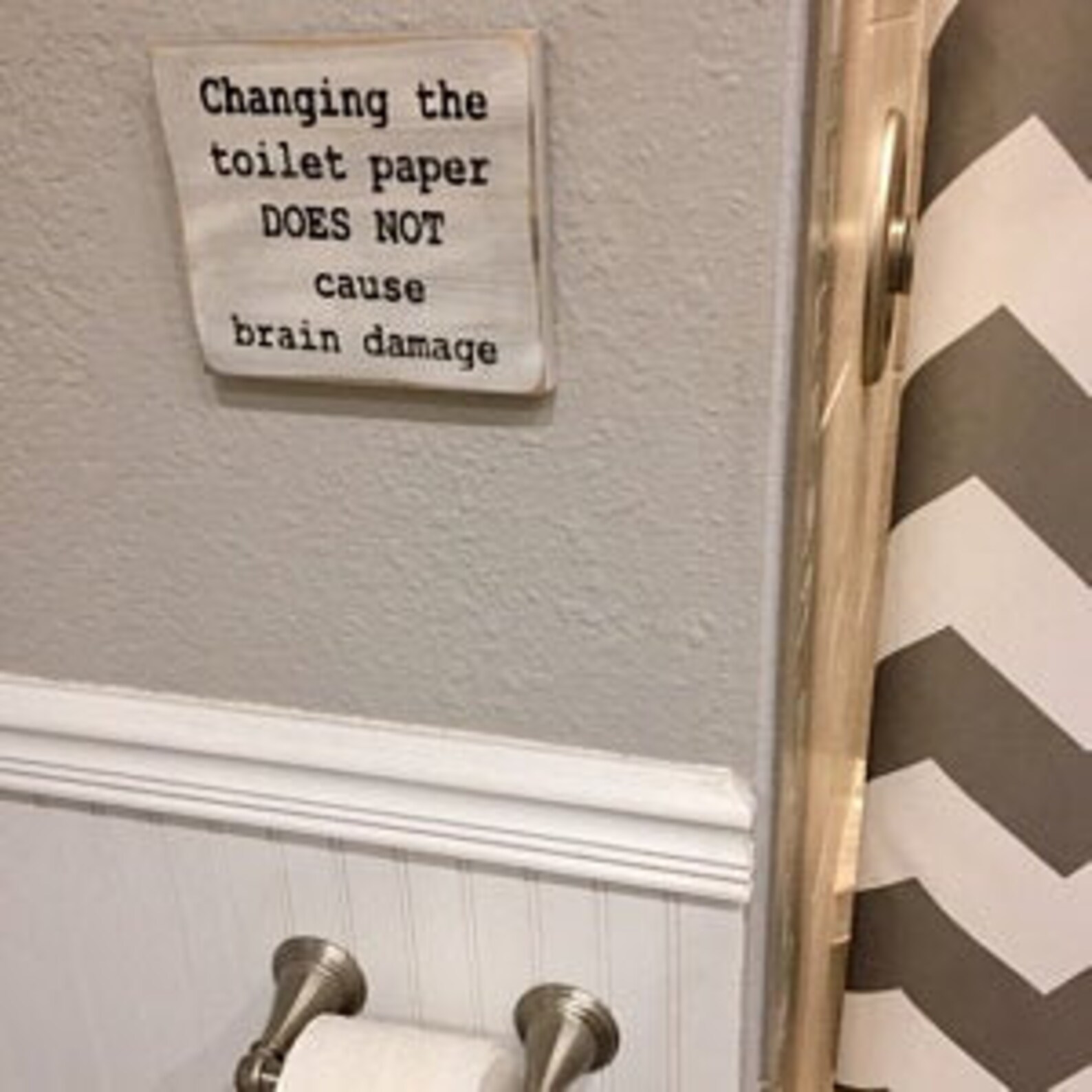 Changing the Toilet Paper Bathroom Sign Primitive Sign | Etsy