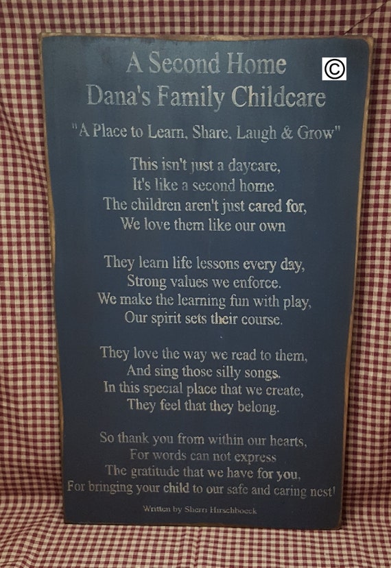 a second home for the daycare provider mission statement business sign primitive sign wood sign daycare sign childcare daycare mission statements