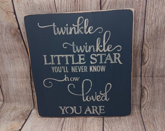 Twinkle Twinkle Little Star Wood Sign - Nursery Decor