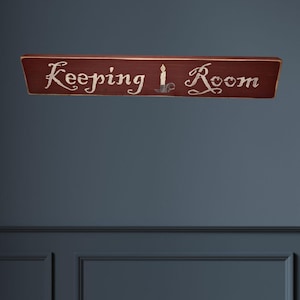 Keeping Room Sign: Rustic Farmhouse Decor, Primitive Wood Sign (21&quot; x 3.5&quot;)