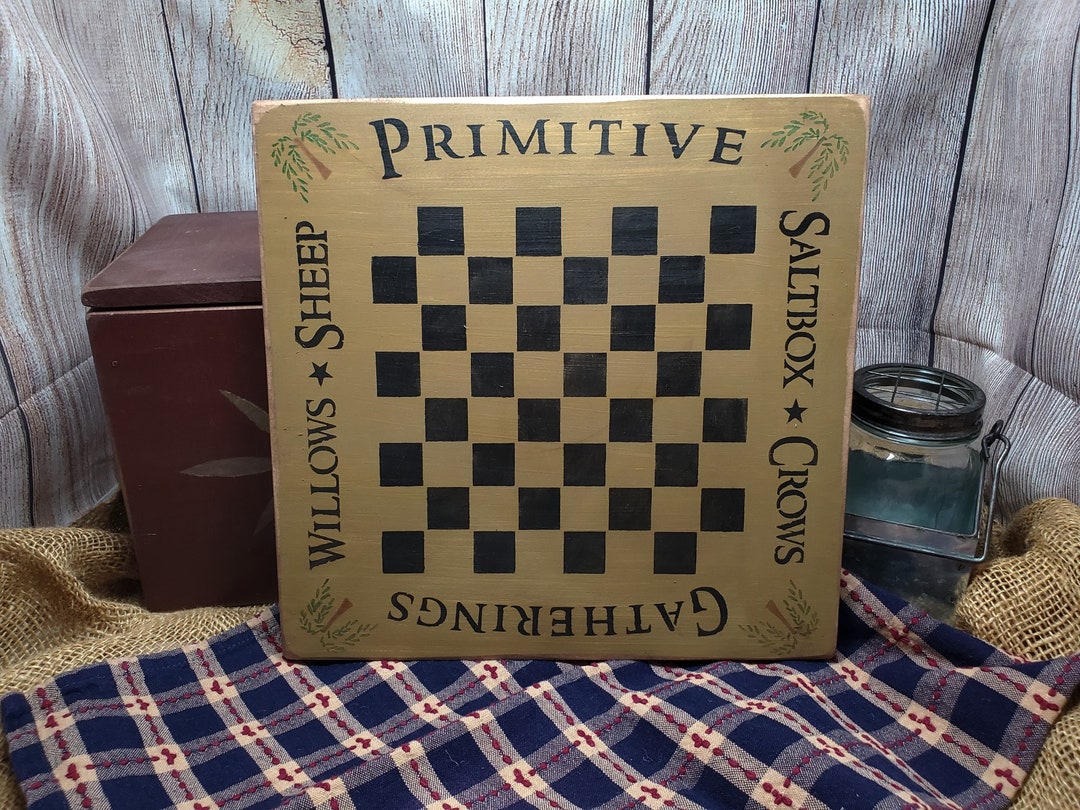 Primitive Checkerboard Sign: Rustic Country Wall Decor - Etsy