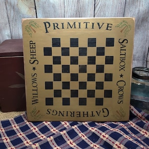 Primitive Checkerboard Sign: Rustic Country Wall Decor - Etsy