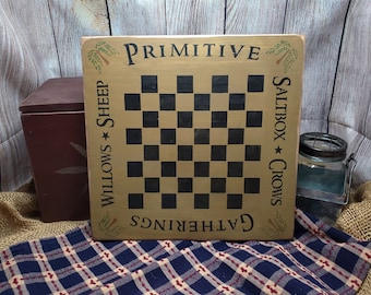 Letrero de tablero de ajedrez primitivo: decoración rústica de pared