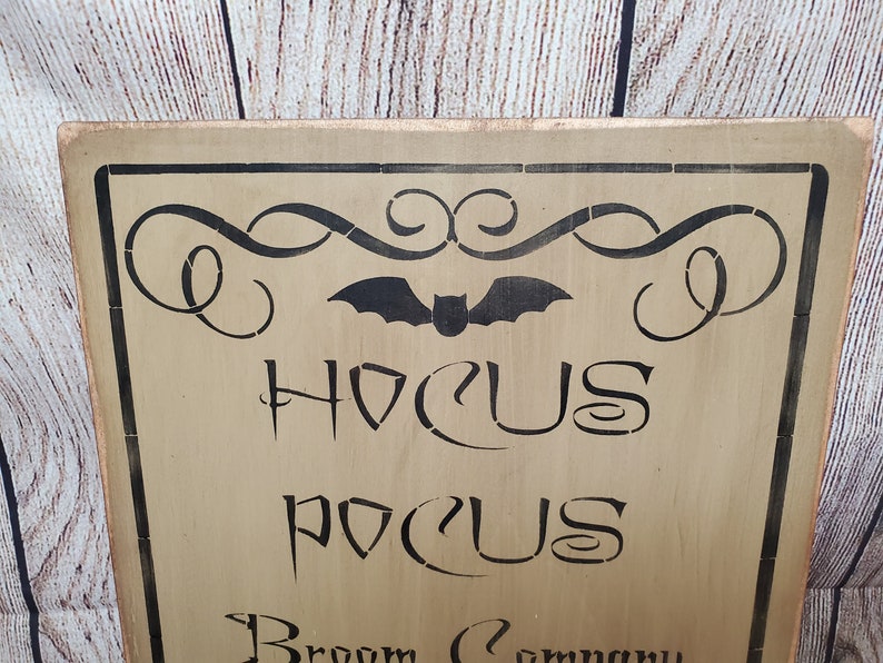 Hocus Pocus Broom Company Broom Bat Salem Halloween Sign Etsy