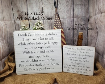 Rustic Kitchen Sign: Thank God for Dirty Dishes, Sea Star Decor