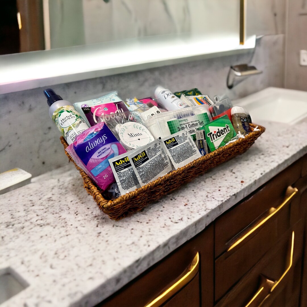 Bathroom Bundle, Wedding Bathroom Basket, Toiletries Basket for Events, Bridal Bathroom Basket ...