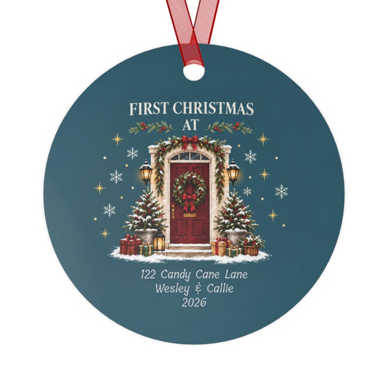 Personalized New Home Ornament, First Christmas in New Home, Custom Address & Names, Home ornament, Housewarming Gift image 4