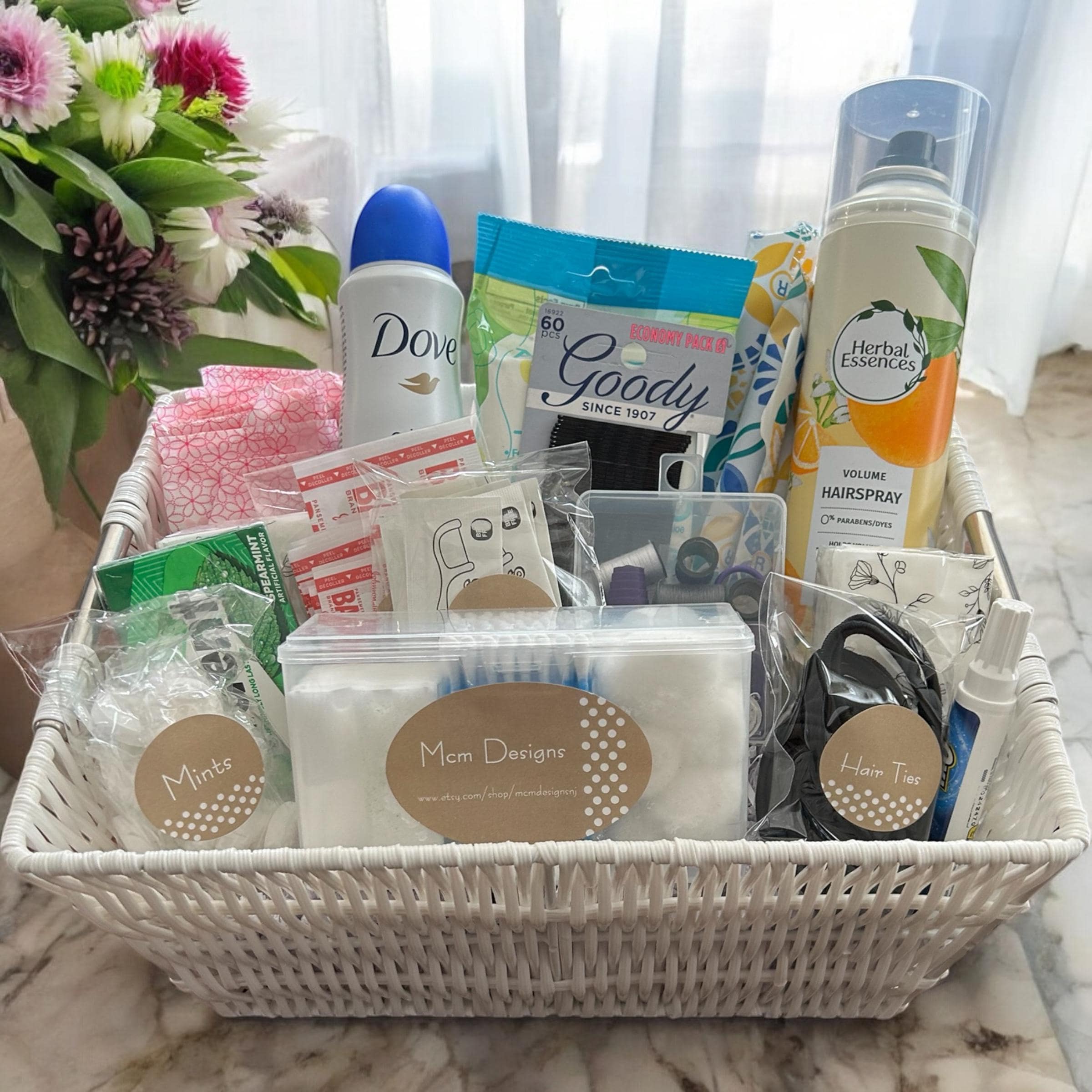 Bathroom Amenities Basket, Wedding Bathroom Basket, Toiletries Basket ...
