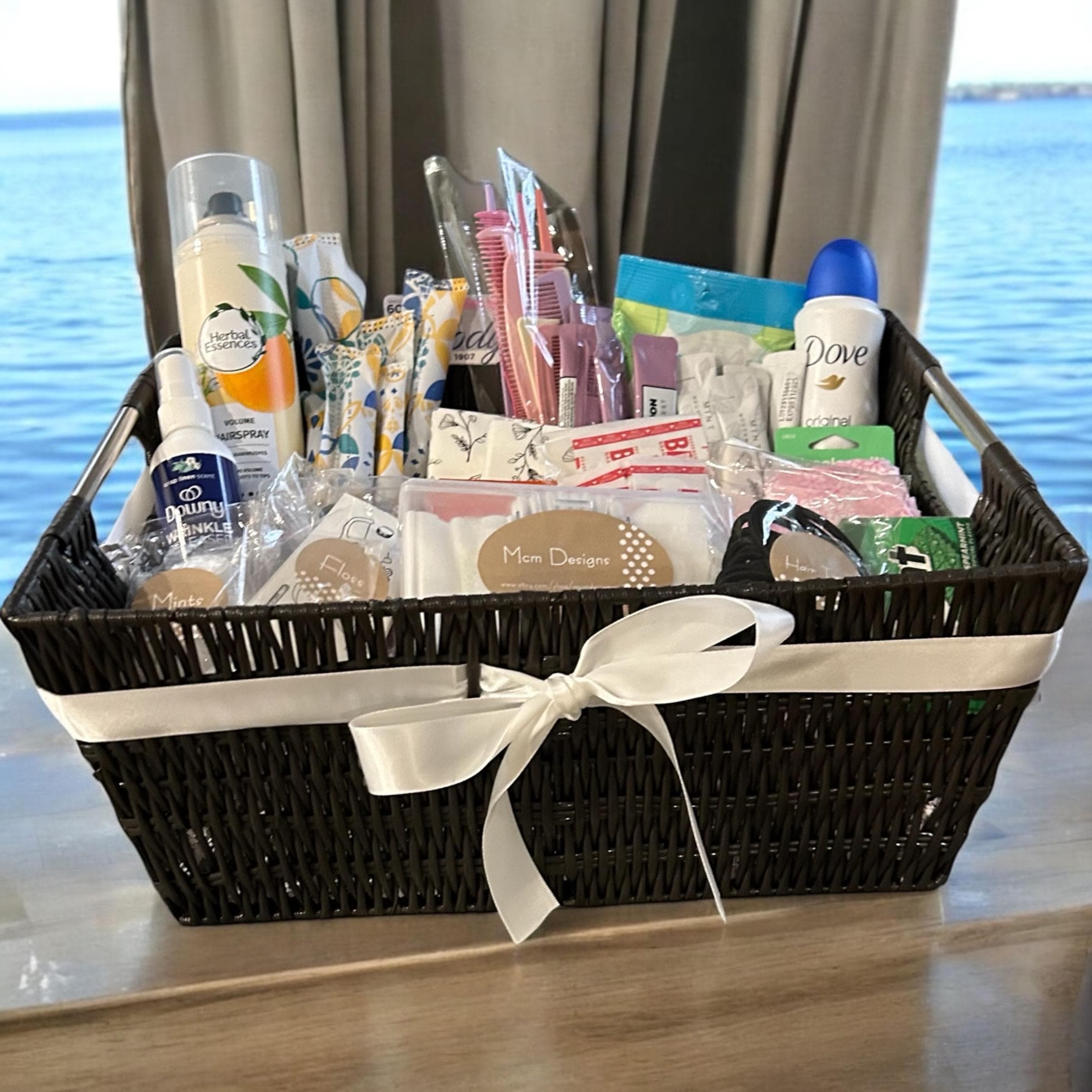 Bathroom Amenities Basket, Wedding Bathroom Basket, Toiletries Basket ...