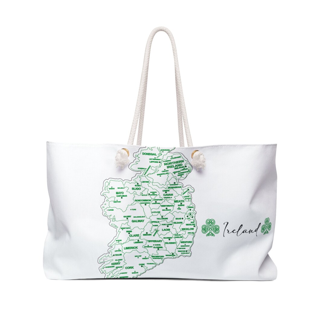 Ireland Map Weekender Tote Bag Ireland Map Bag Ireland Map Etsy