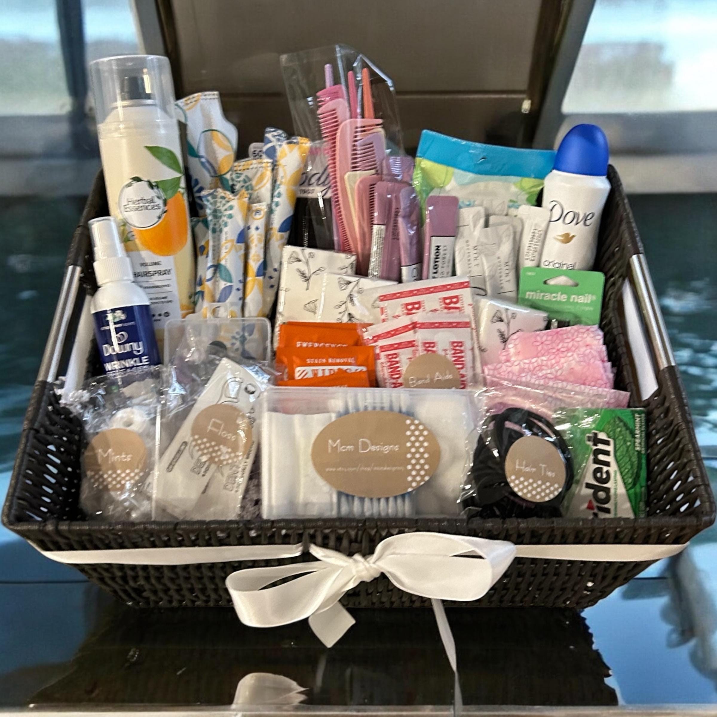 Bathroom Amenities Basket, Wedding Bathroom Basket, Toiletries Basket ...