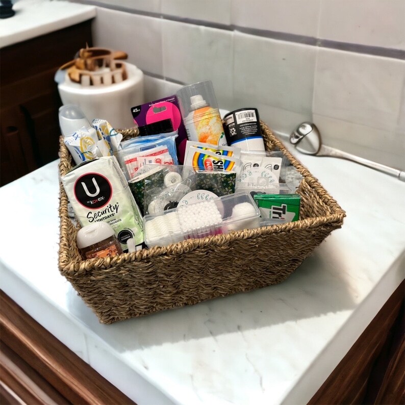 Bathroom Bundle, Wedding Bathroom Basket, Toiletries Basket for Events