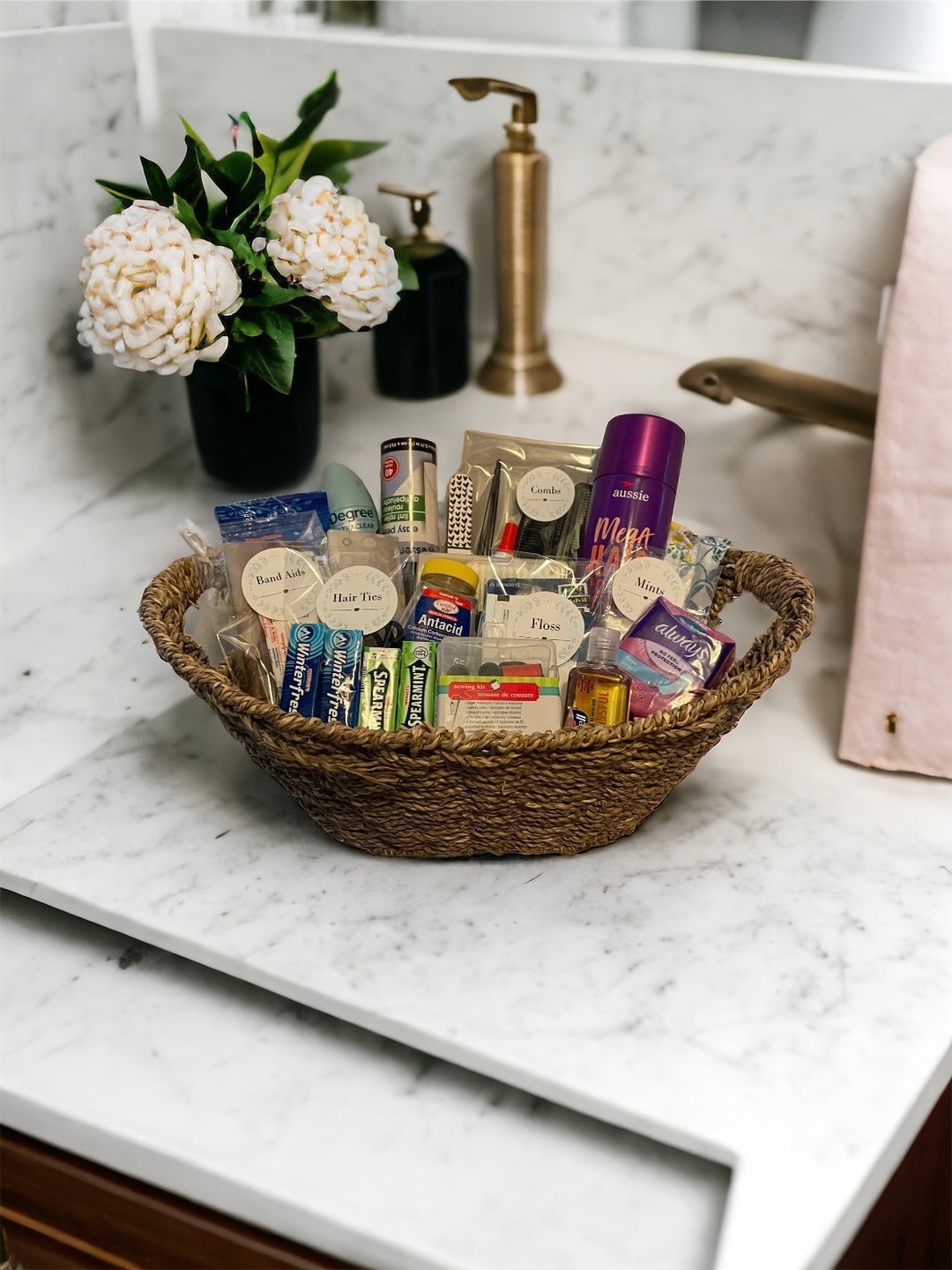 Bathroom Bundle, Wedding Bathroom Basket, Toiletries Basket for Events, Bridal Bathroom Basket ...