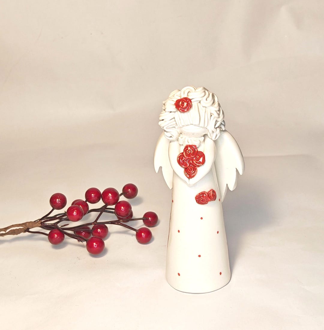 Whimsical Ceramic Angel Figurines - Etsy
