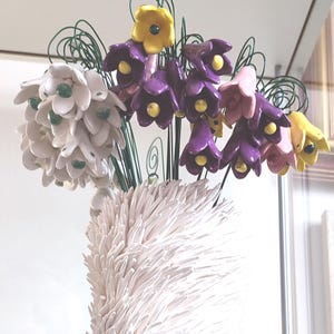 Flor de Harebell de cerâmica feita à mão: decoração de jardim e casa