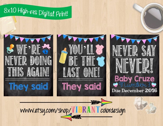 Annonce De Grossesse Bebe Numero 3 Never Say Never Etsy Annonce De Grossesse Bebe Numero 3 Never Say Never Etsy