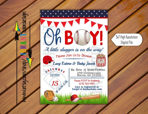 sports baby shower invitations