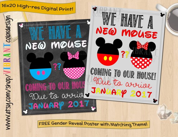 mickey mouse birth announcement