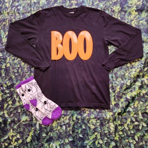 Orange Boo Sequin patch tee