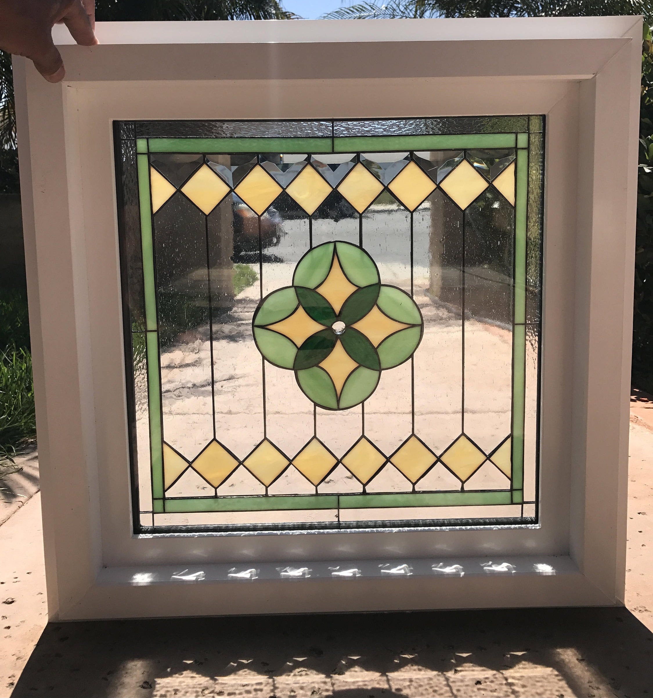 Stained Glass Beveled Window Ready To Install El Dorado Etsy