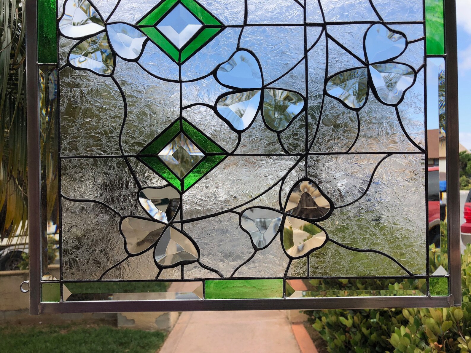 Irish Shamrock Stained & Beveled Glass Window Panel Hangings Etsy