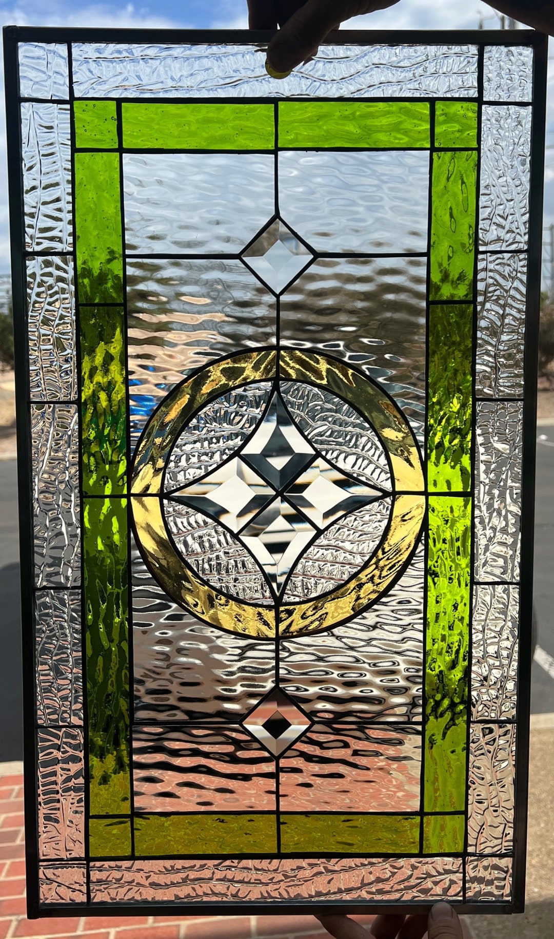 The Alpine Beveled & Stained Glass Window Panel - Clear