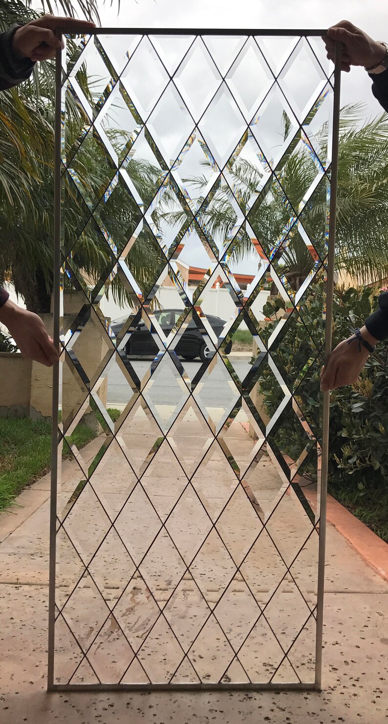 Traditional & Timeless Beveled Diamonds Leaded Glass Window Etsy