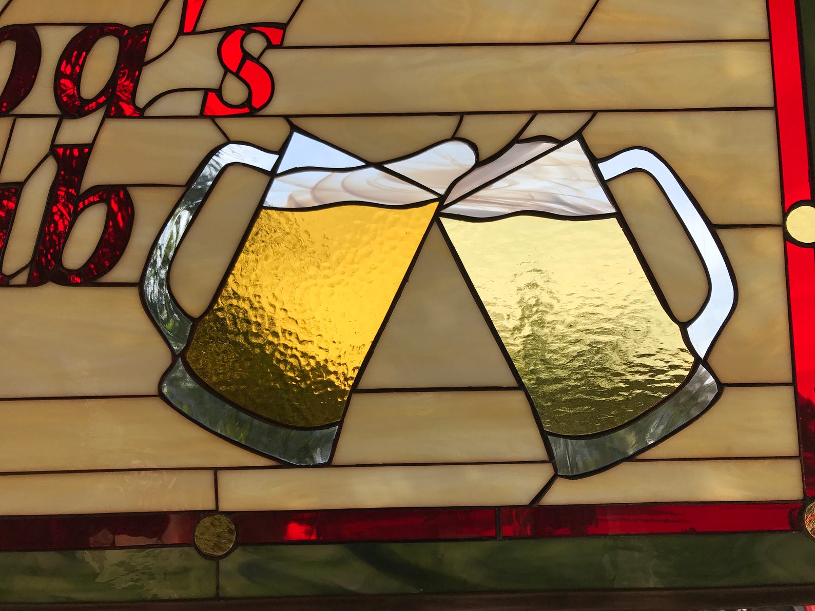Personalized Beer Mug Stained Glass Hangings Logo for Bar Etsy