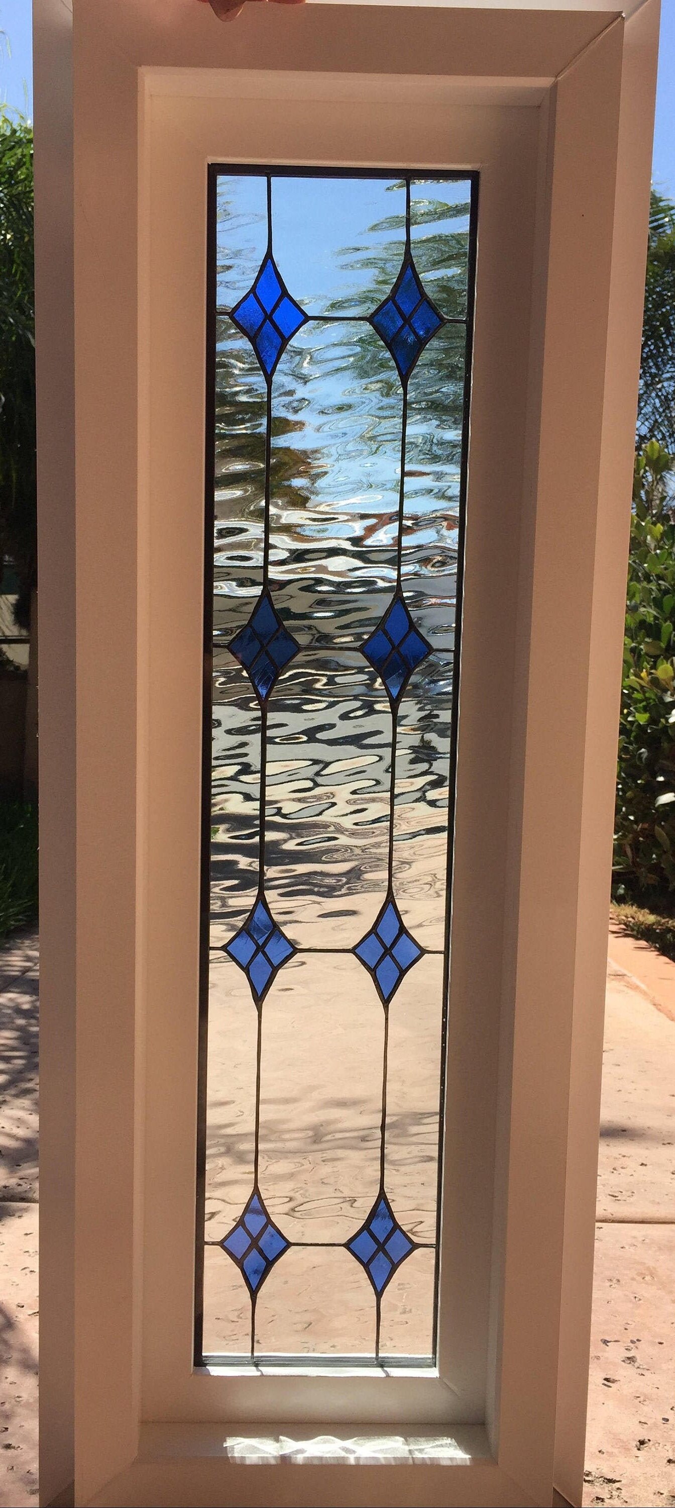（特別価格）Stained Glass Window Elegant Hummingbird & Flower Stained Glass Window