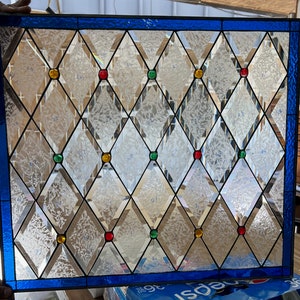 Traditional & Timeless Beveled Glue Chip Diamonds Leaded Glass Window - Glass Panel - Clear Tudor - Customizable