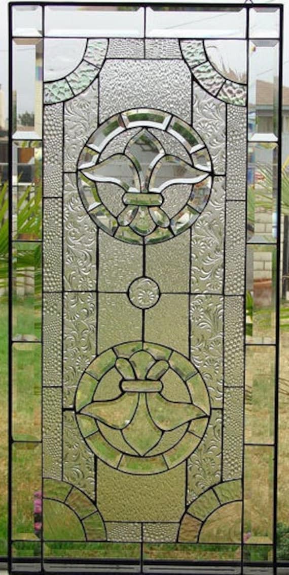 All Clear Beveled Leaded Stained Window Glass Panel Stained Etsy