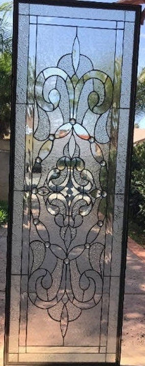 Stained Glass Transom Window Panel Cabinet Insert Etsy