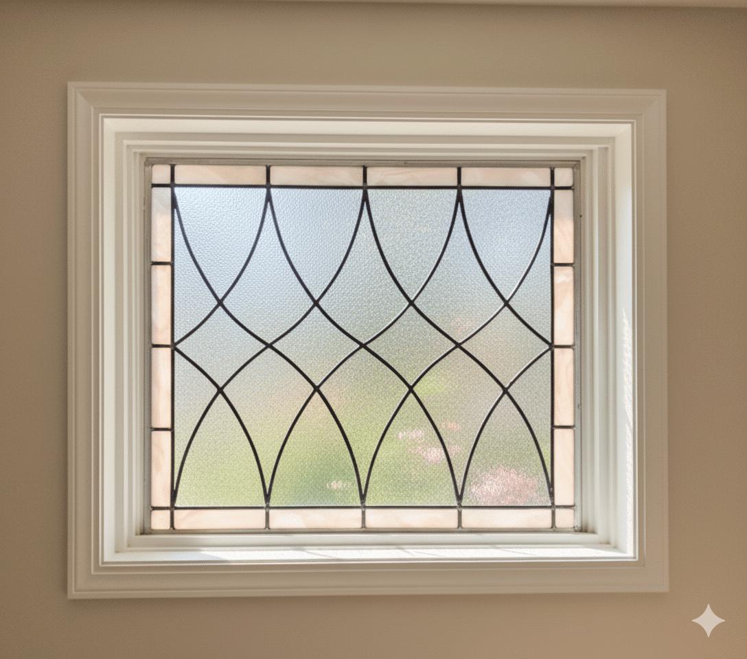 Glass Inlay Window Stained Glass Window Panel or Cabinet Insert - Hayward Clear Textured ...