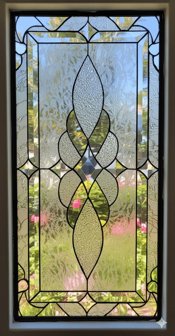 Leaded Stained Glass Window Panel - Traditional Vallejo - Clear