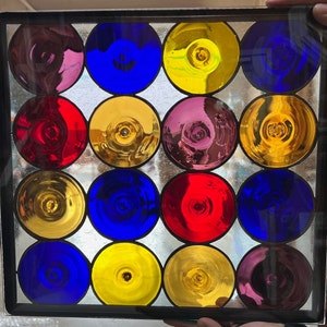 Rondel Bottle Bottoms  Stained Glass Window Panel, Hangings -  Customizable Item