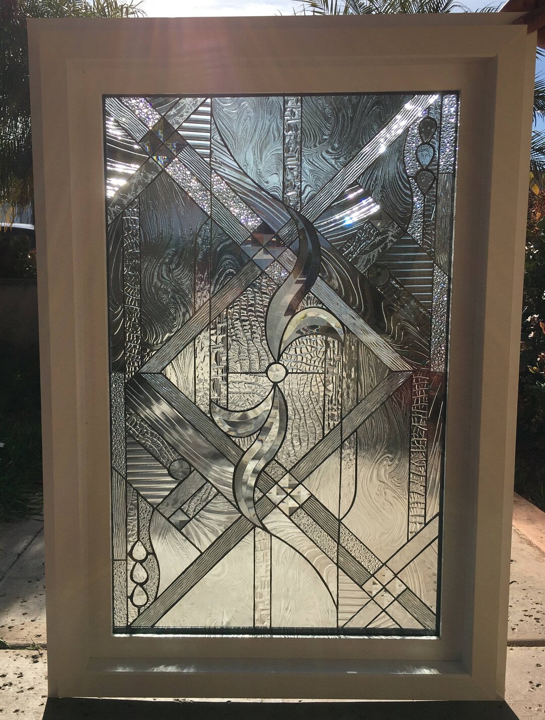 Stained Glass Frame Window Beveled Glass Window Oakland, Vinyl Framed