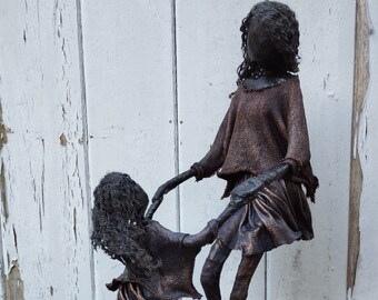 We will Dance Again - Sculpture of Mother and Daughter. Paverpol sculpture. Available