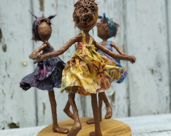 Ring a Ring of Rosies,  Sculpture of Children Dancing, Friendship Sculpture. Paverpol sculpture. Sibling sculpture. Available