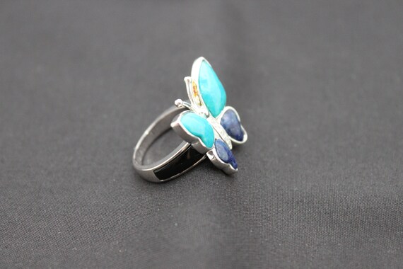 Multi-Colored Gemstone Sterling Silver Ring Size … - image 5