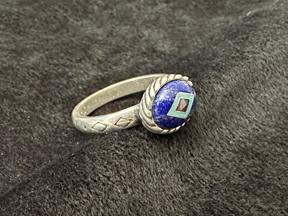 Multi-Colored Gemstone .925 Sterling Silver Ring … - image 3