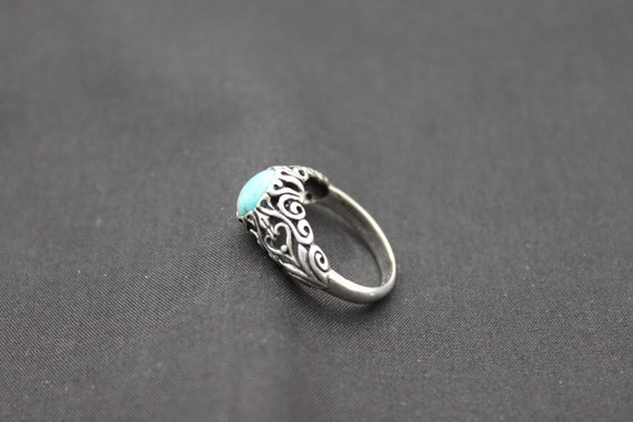 Turquoise Sterling Silver Ring Size 7 - image 5