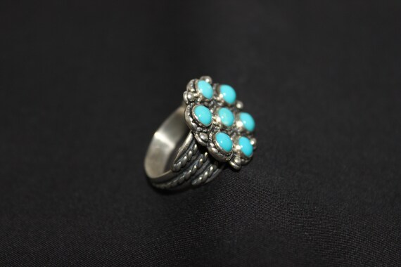 Turquoise Sterling Silver Ring Size 5 3/4 - image 4