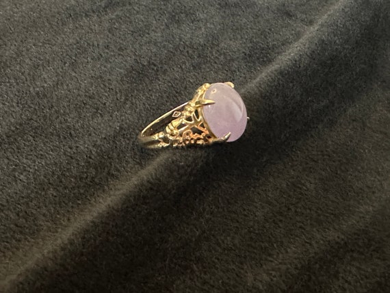 Lavender Tourmaline 14k Gold Ring Size 6 - image 3
