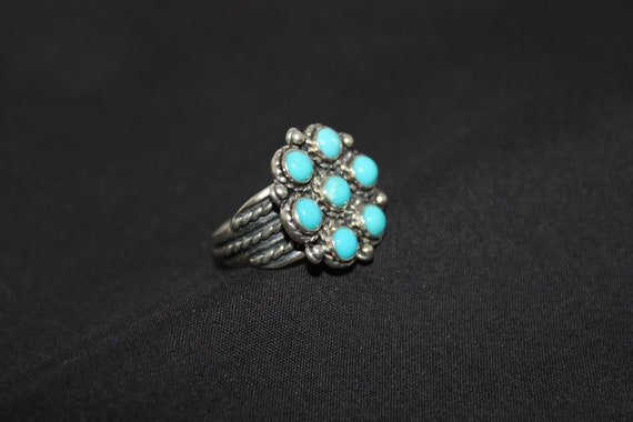 Turquoise Sterling Silver Ring Size 5 3/4 - image 3