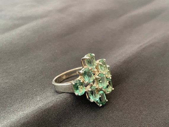 Green Apatite Silver Ring .925 Size 7 - image 3